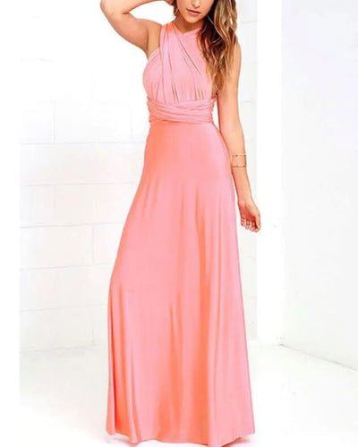 Sexy Women Party Bridesmaids Infinity Robe Dress Bridesmaid Dresses BLISS GOWN Pink XS 