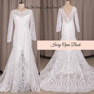 Bohemian Vintage Wedding Dress Boho Wedding Dresses BlissGown Ivory Open Back Custom Size 