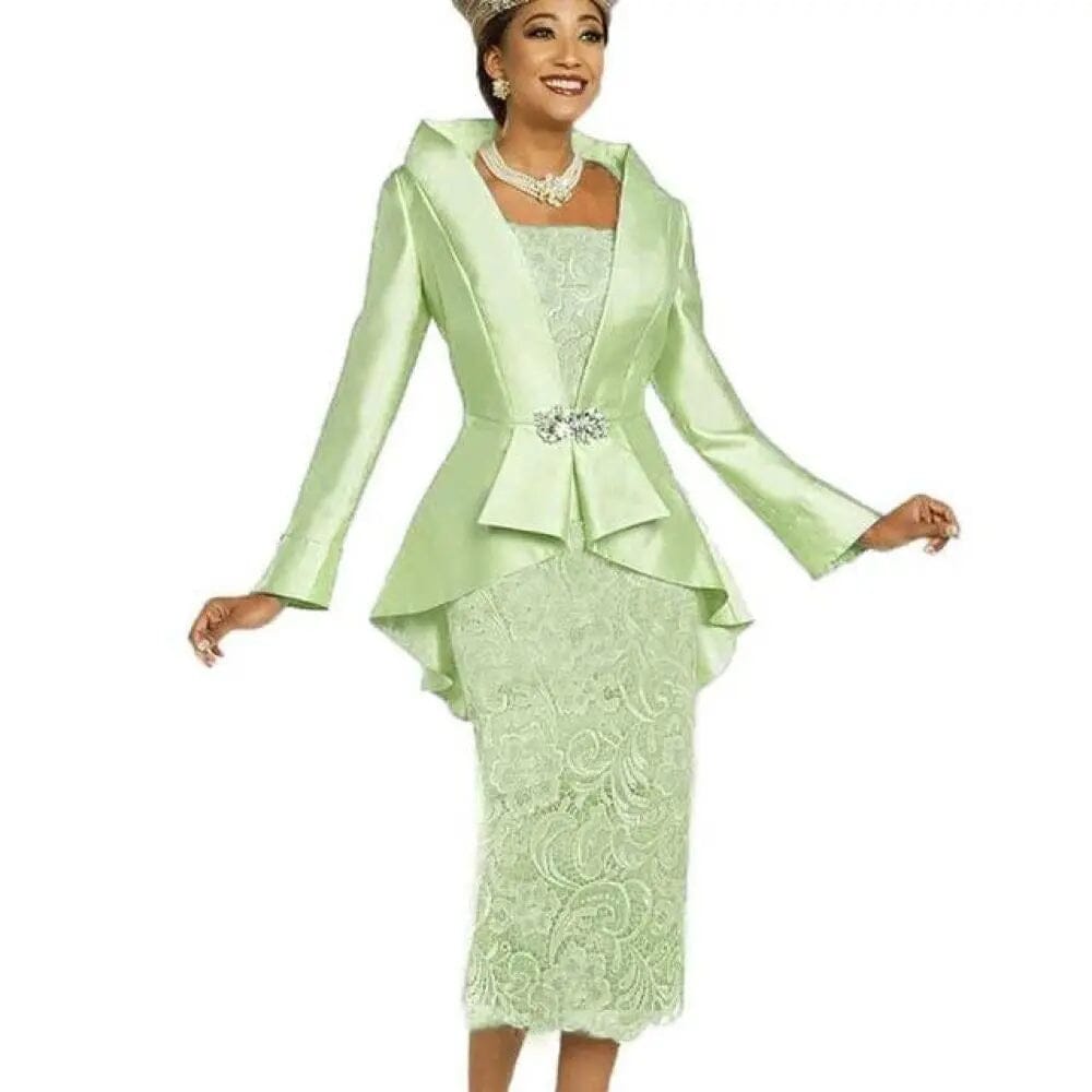 2 Piece Mother of the Bride Dresses with Jacket Mother of the Bride Dresses BlissGown.com Mint Green 2 