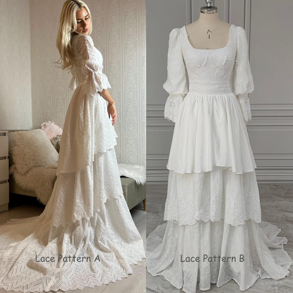 Rustic Boho Vintage Bohemian Lace A Line Bride Gowns