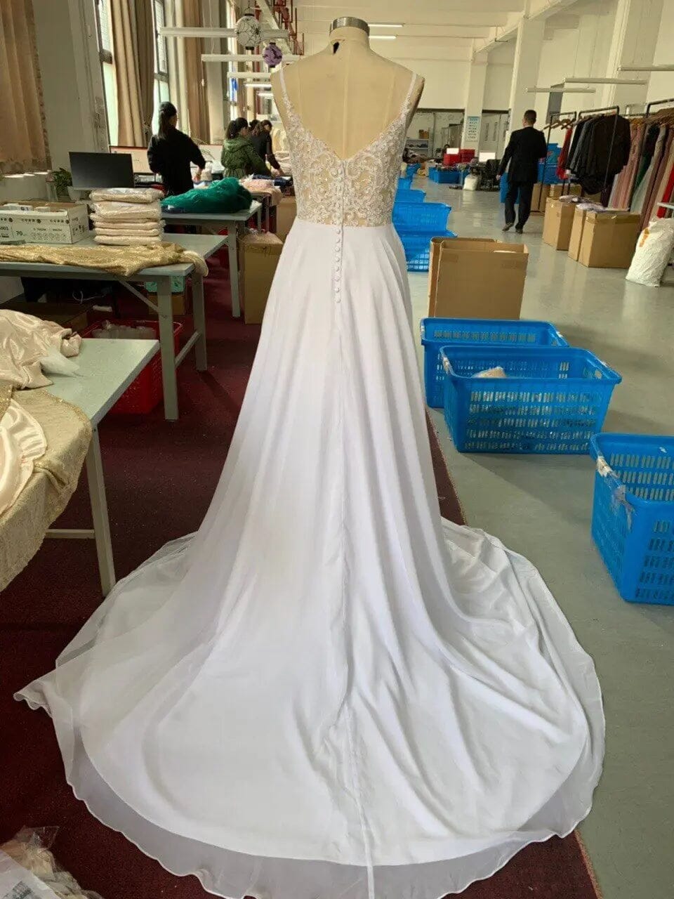 A Line Simple White Bride Wedding Dress Classic Wedding Dresses BLISS GOWN 