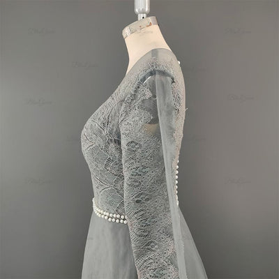 Charming Long Sleeve Lace Appliques Wedding Dress Boho Wedding Dresses BlissGown 