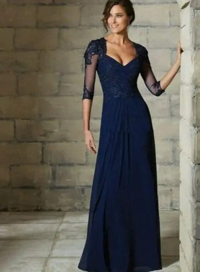 Chiffon Beaded Champagne Mother of The Bride Dress Mother of the Bride Dresses BlissGown.com Blue 2 
