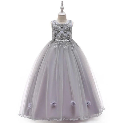 Elegant Teenagers Bridesmaid Gowns Dresses Special Occasion BLISSGOWN Gray 4T 