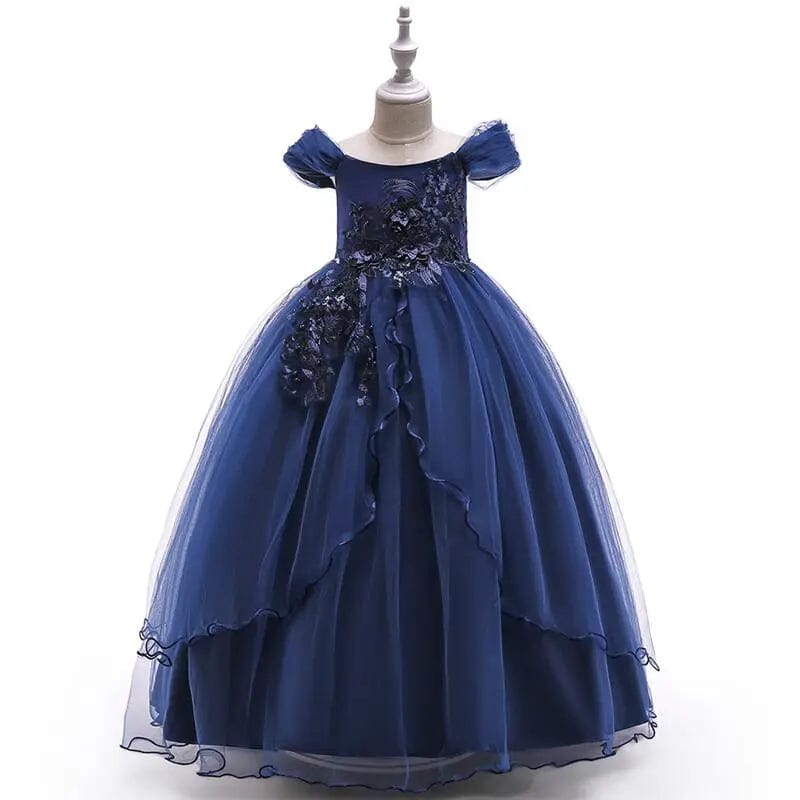 Elegant Teenagers Bridesmaid Gowns Dresses Special Occasion BLISSGOWN Navy Blue 4T 