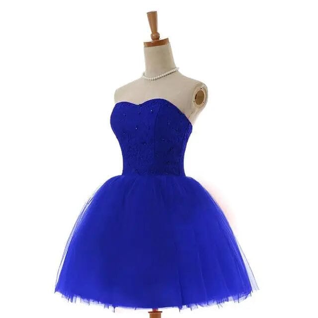 Flowing Knee Length Sweetheart Dresses Special Occasion BlissGown.com Blue 2 