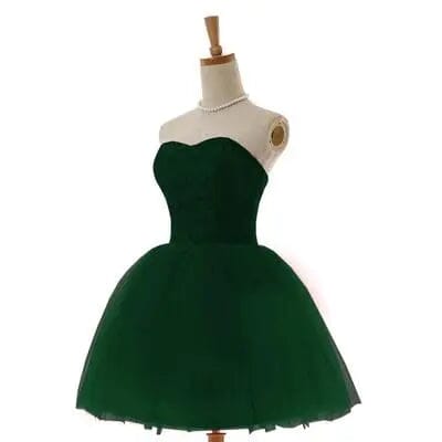Flowing Knee Length Sweetheart Dresses Special Occasion BlissGown.com Green 2 