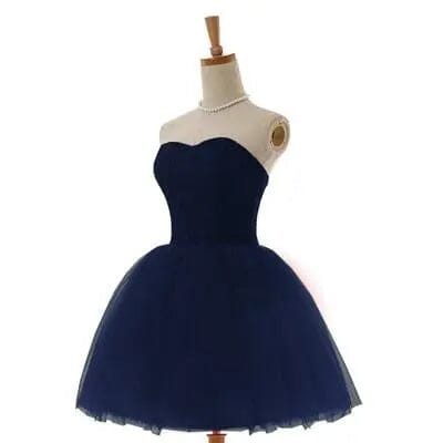 Flowing Knee Length Sweetheart Dresses Special Occasion BlissGown.com NAVY BLUE 2 