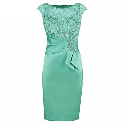 Knee-Length Mother of the Bride Lace Dresses Mother of the Bride Dresses BLISSGOWN Green 2 
