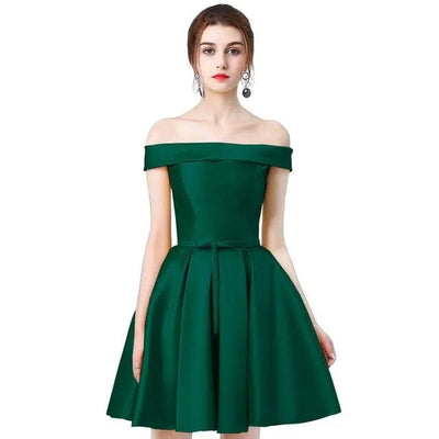 Knee-length Short Formal Party Dresses Special Occasion BlissGown.com Dark Green 2 