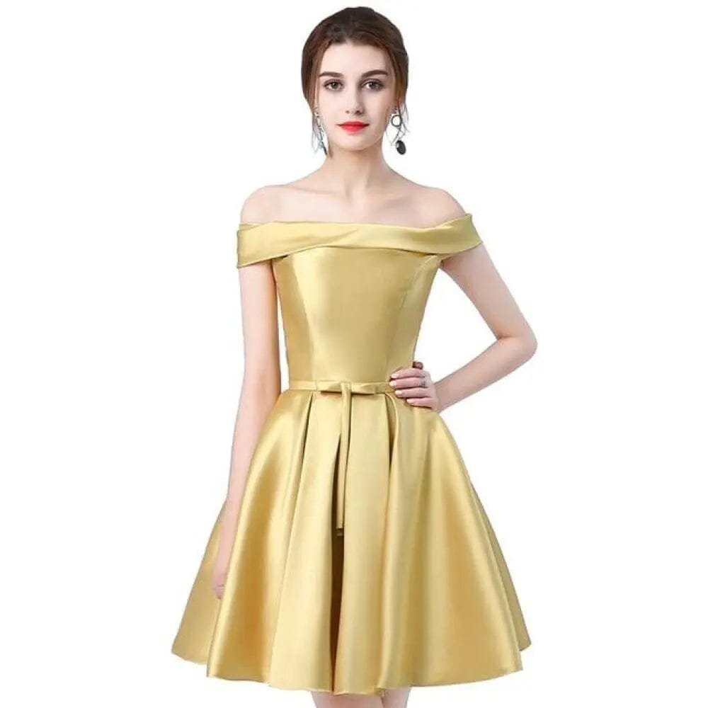 Knee-length Short Formal Party Dresses Special Occasion BlissGown.com Gold 2 