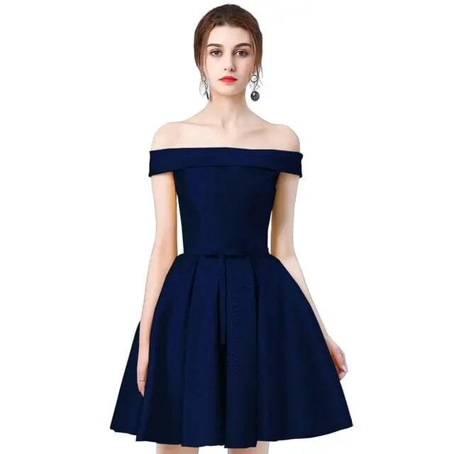 Knee-length Short Formal Party Dresses Special Occasion BlissGown.com Navy Blue 2 