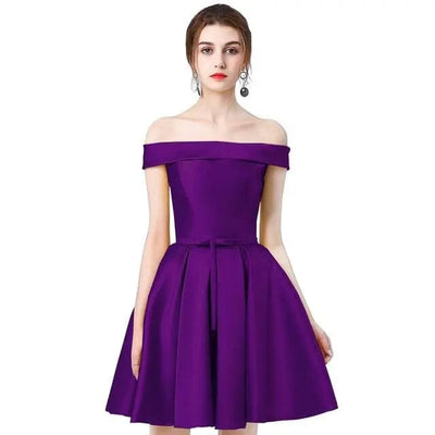 Knee-length Short Formal Party Dresses Special Occasion BlissGown.com Purple 2 