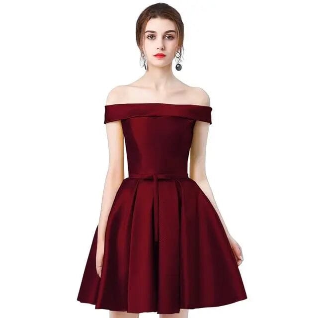 Knee-length Short Formal Party Dresses Special Occasion BlissGown.com Wine Red 2 