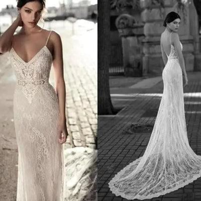 Lace Mermaid Straps Lace Wedding Dress Sexy Wedding Dresses BLISS GOWN 