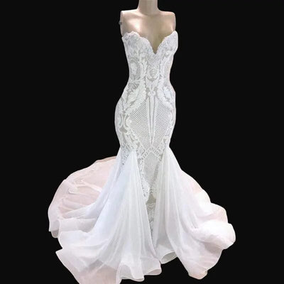 Luxury Elegant Mermaid Wedding Dress Beach Wedding Dresses BLISS GOWN 