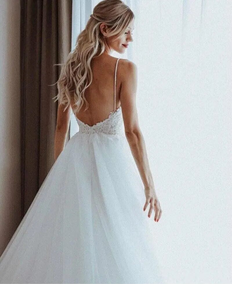 Newest Lace Sexy Backless Wedding Dress Romantic Wedding Dresses BLISS GOWN 