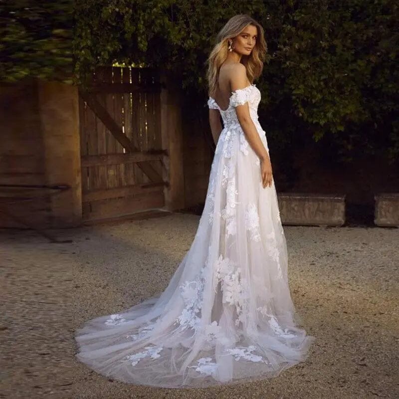 Off the Shoulder Wedding Gown Beach Wedding Dresses BLISS GOWN 