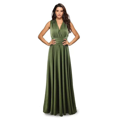 Sexy Bridesmaid Formal Multi Long Dress Bridesmaid Dresses BLISS GOWN Army Green M 
