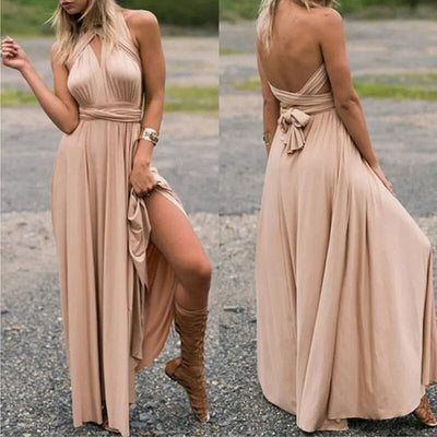 Sexy Bridesmaid Formal Multi Long Dress Bridesmaid Dresses BLISS GOWN Champagne M 