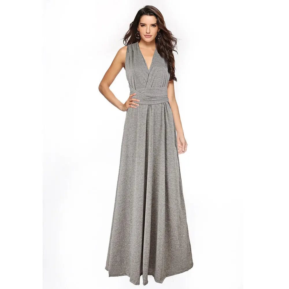Sexy Bridesmaid Formal Multi Long Dress Bridesmaid Dresses BLISS GOWN Flower Gray M 