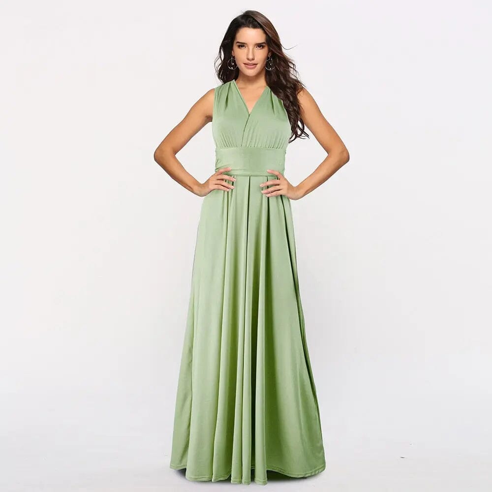 Sexy Bridesmaid Formal Multi Long Dress Bridesmaid Dresses BLISS GOWN Grass green M 