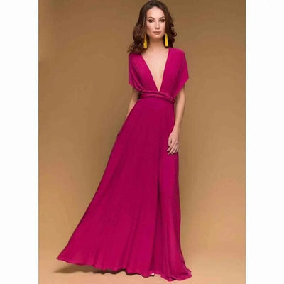 Sexy Bridesmaid Formal Multi Long Dress Bridesmaid Dresses BLISS GOWN Mei Red M 