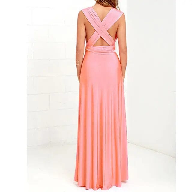 Sexy Bridesmaid Formal Multi Long Dress Bridesmaid Dresses BLISS GOWN Pink M 