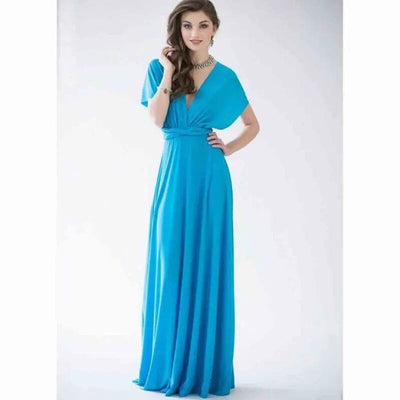 Sexy Bridesmaid Formal Multi Long Dress Bridesmaid Dresses BLISS GOWN Water Blue M 
