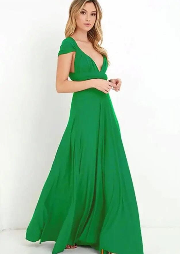 Sexy Women Party Bridesmaids Infinity Robe Dress Bridesmaid Dresses BLISS GOWN Army Green XS 