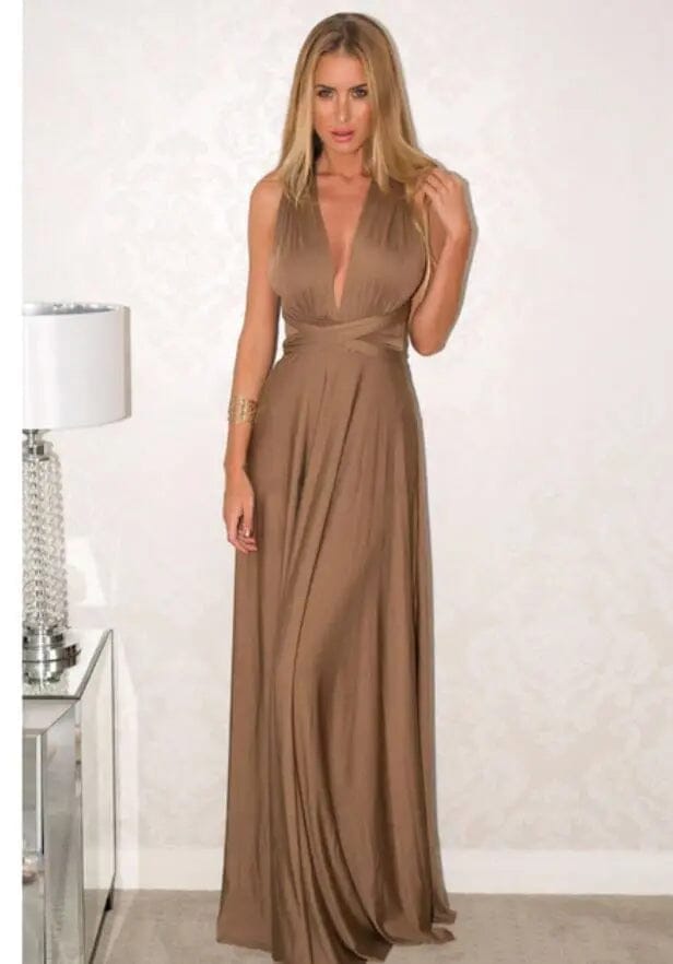 Sexy Women Party Bridesmaids Infinity Robe Dress Bridesmaid Dresses BLISS GOWN Gold XS 