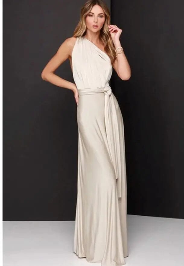 Sexy Women Party Bridesmaids Infinity Robe Dress Bridesmaid Dresses BLISS GOWN Ivory XS 