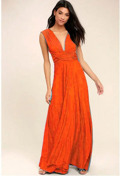 Sexy Women Party Bridesmaids Infinity Robe Dress Bridesmaid Dresses BLISS GOWN Orange XS 