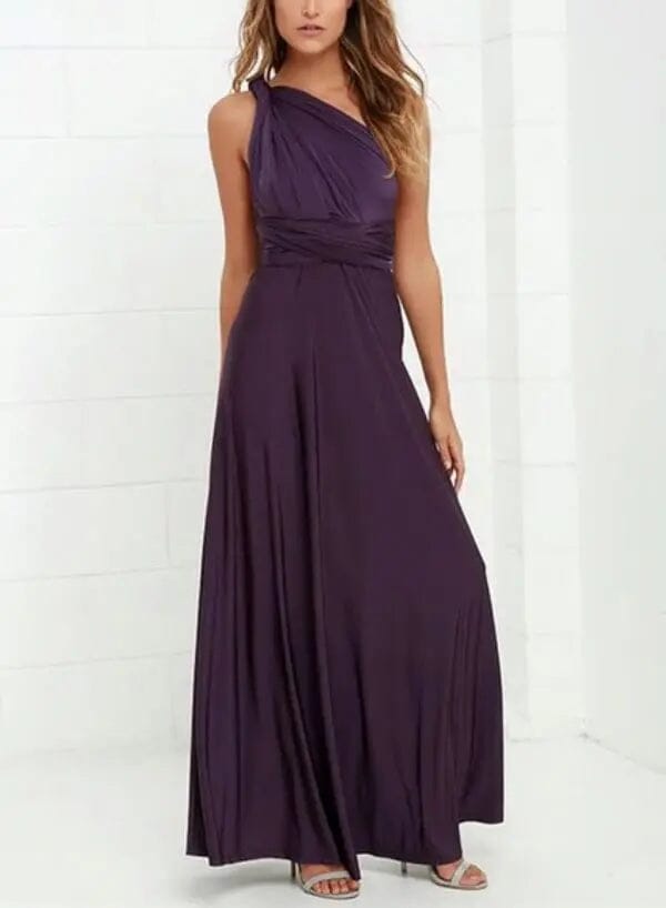 Sexy Women Party Bridesmaids Infinity Robe Dress Bridesmaid Dresses BLISS GOWN Purple XS 
