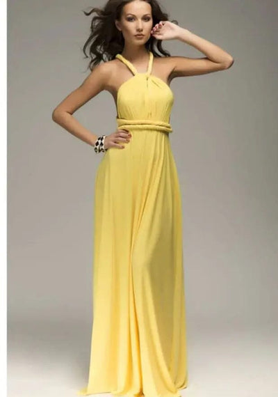 Sexy Women Party Bridesmaids Infinity Robe Dress Bridesmaid Dresses BLISS GOWN Yellow XS 