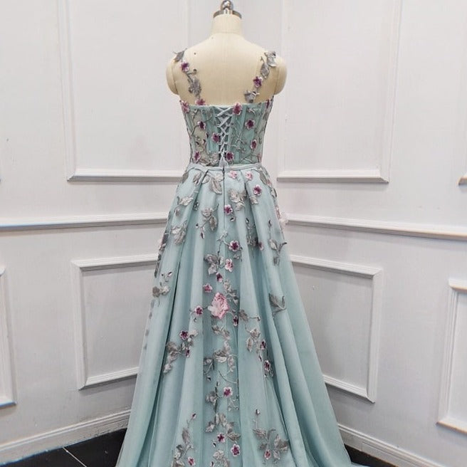 3D Flower Elegant Luxury Two Pieces Applique Evening Dress Evening & Formal Dresses BlissGown 