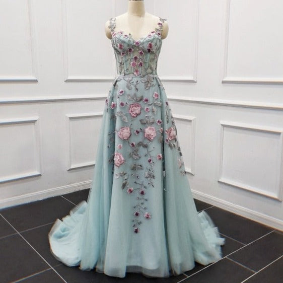 3D Flower Elegant Luxury Two Pieces Applique Evening Dress Evening & Formal Dresses BlissGown picture color 4 