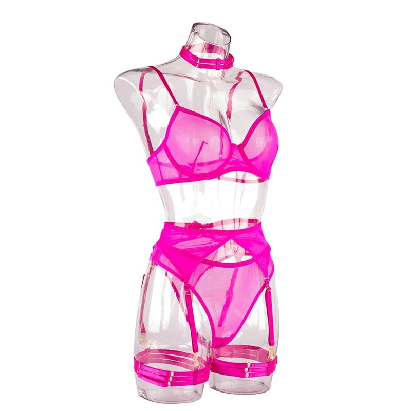 4 Pieces Sexy Underwear Bra Garters Lingerie Set Accessories BlissGown 