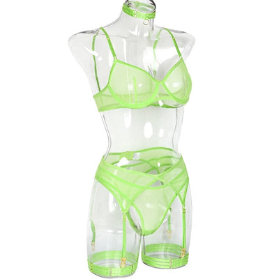 4 Pieces Sexy Underwear Bra Garters Lingerie Set Accessories BlissGown 