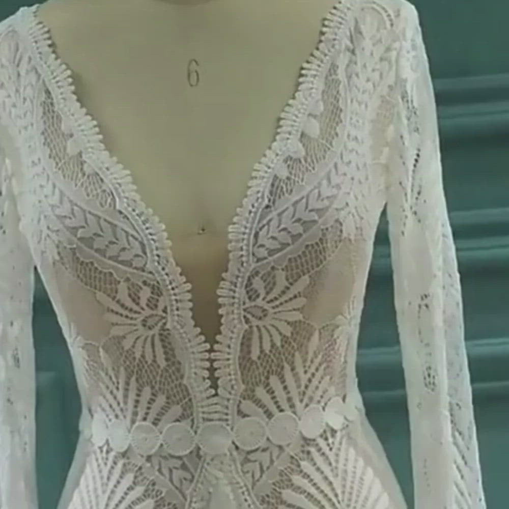 Tassel Lace Fringe Sleeves Bohemian Bridal Gown