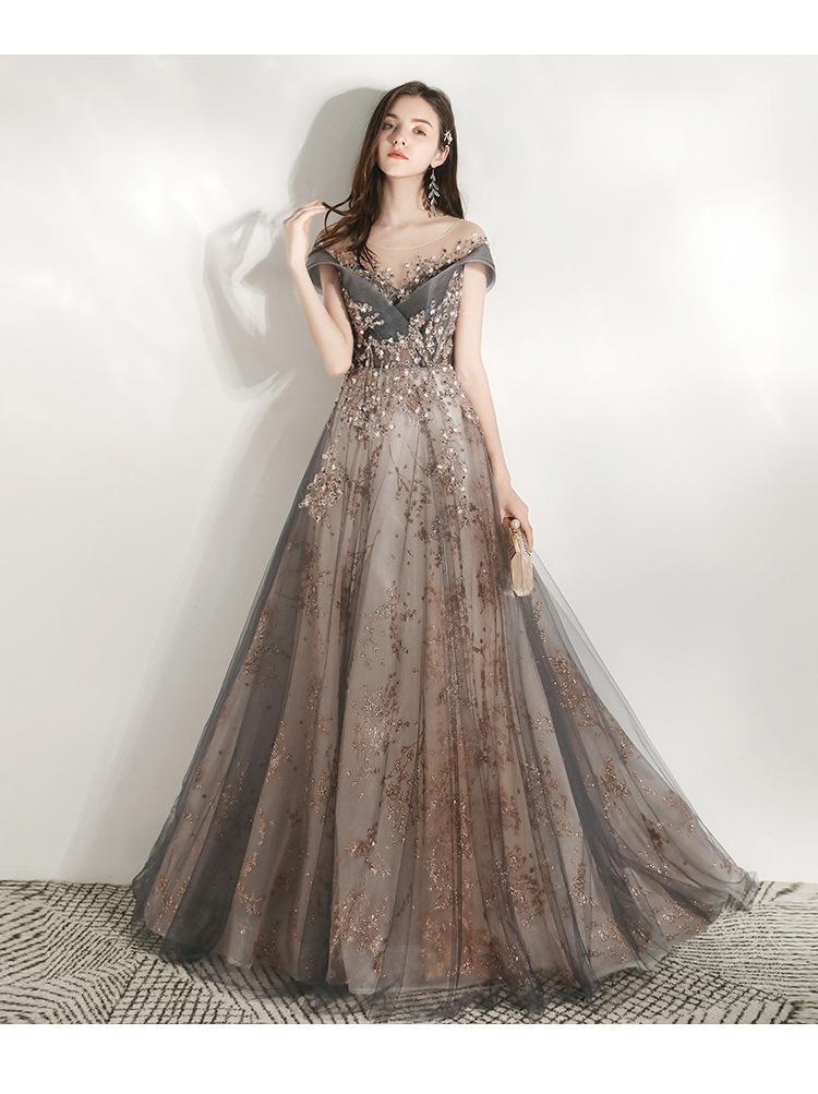 A-Line Vintage Appliques Beading Lace Evening Dress Evening & Formal Dresses BlissGown 
