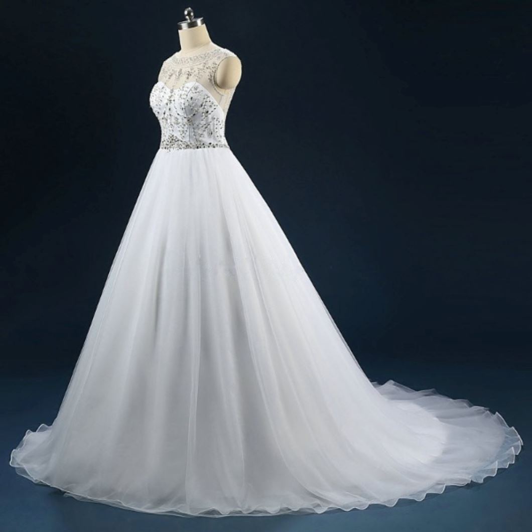 Beads Crystal Tulle Luxury Wedding Gown Luxury Wedding Dresses BlissGown 