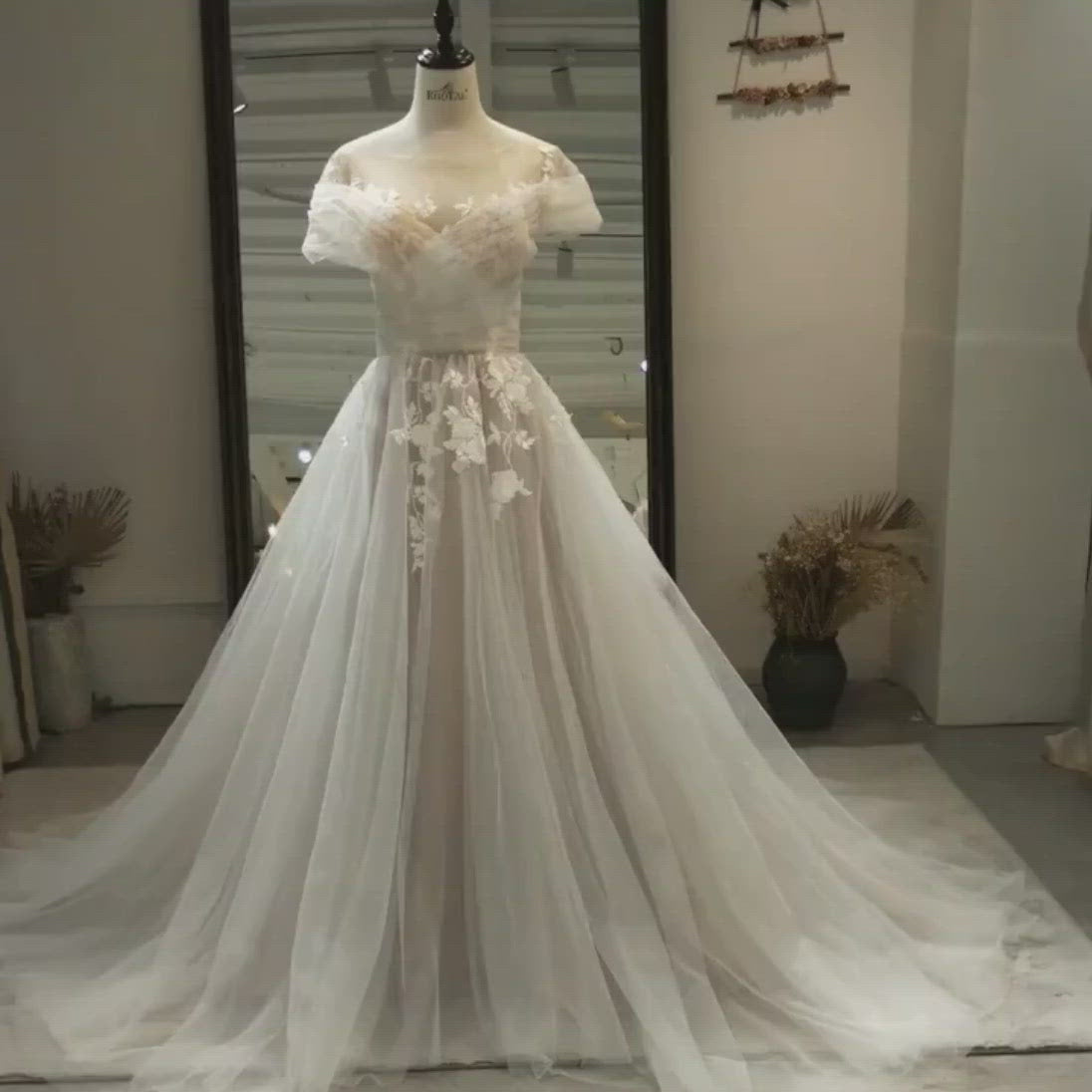 Boho Lace A Line Fashion Bridal Dress