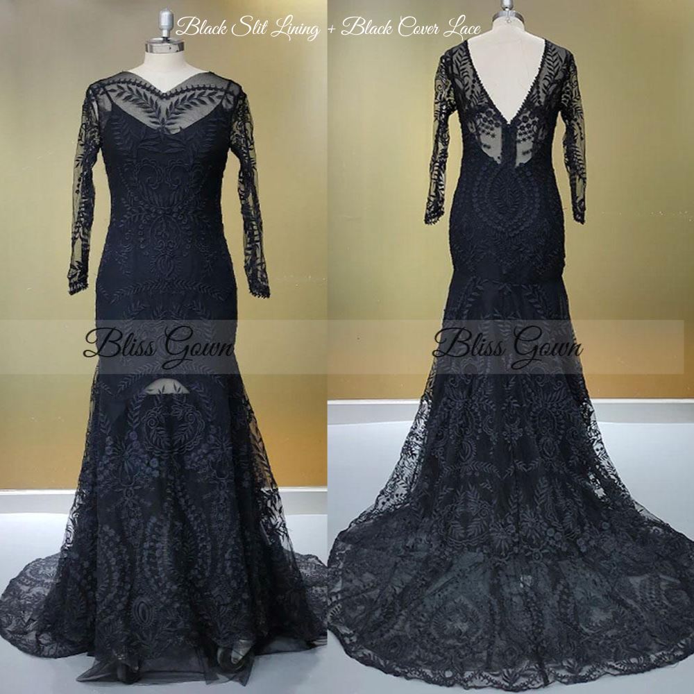 Bohemian Vintage Wedding Dress Boho Wedding Dresses BlissGown Black Custom Size 