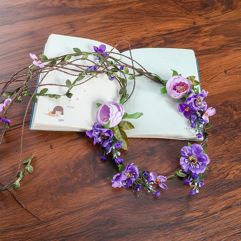 Bohemian Wreath Flower Crown Hair Band Wedding Accessories Wedding Accessories BlissGown 
