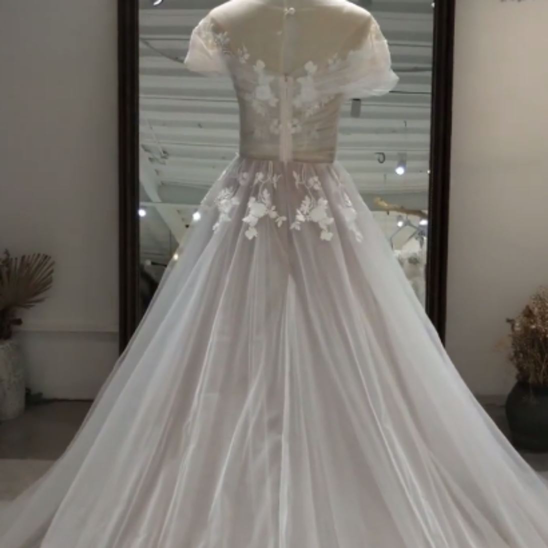 Boho Lace A Line Fashion Bridal Dress Boho Wedding Dresses BlissGown 