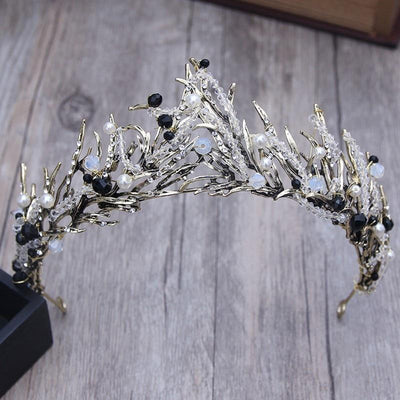 Bronze Vintage Handmade Princess Hair Crown Wedding Accessories BlissGown 