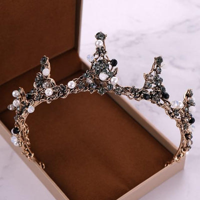 Bronze Vintage Handmade Princess Hair Crown Wedding Accessories BlissGown Style 3 Black 