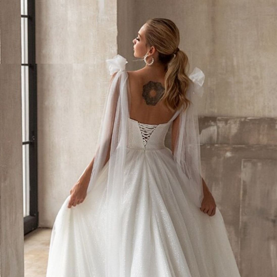 Charming Beading Sweetheart Lace up Wedding Dress Romantic Wedding Dresses BlissGown 