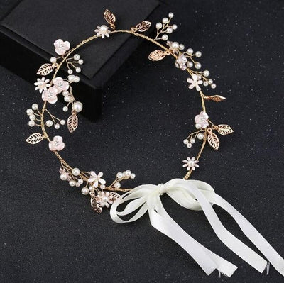 Crystal Rhinestone Satin Ribbon Headband Wedding Accessories Wedding Accessories BlissGown Style 8 